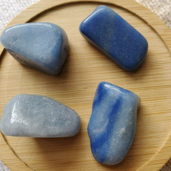 Blue Quartz Polished Stone, 1 inch Gemstone Crystal, Natural Tumbled Rock - Picture 2 of 5